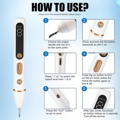 GQRT Smart LCD Beauty Pen – Lightweight Cordless Rechargeable Skincare Device for Facial Cleansing & Blackhead Removal with Bonus Tweezers.